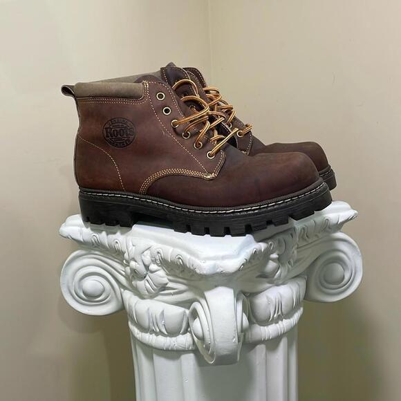 Roots - 90s Style Outdoor Hiking Tuff Winter Fall Boots - Brown - Size 10 - Picture 1 of 15